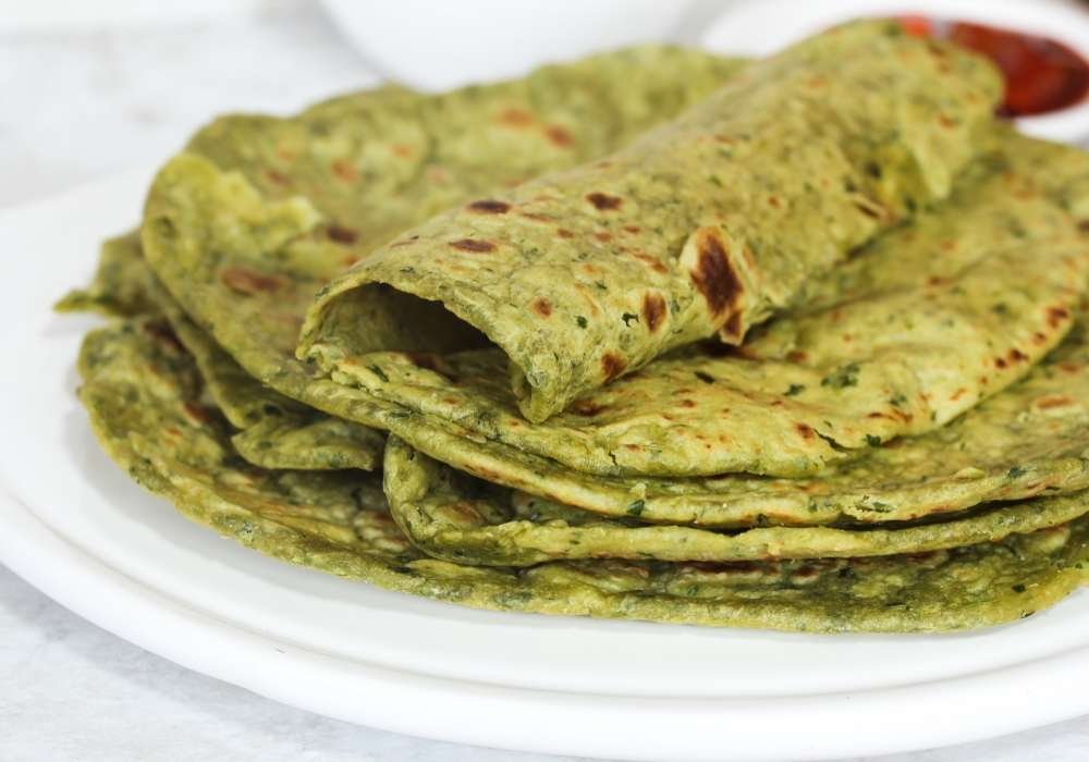 food processor in Indian Kitchen for making methi paratha dough