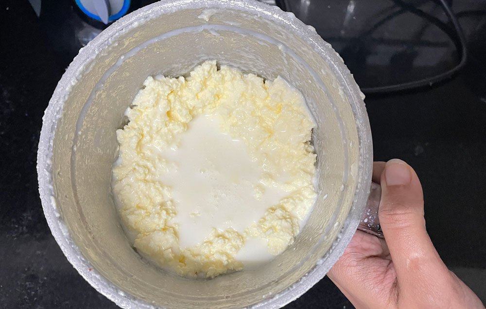how to make ghee from milk- churn butter