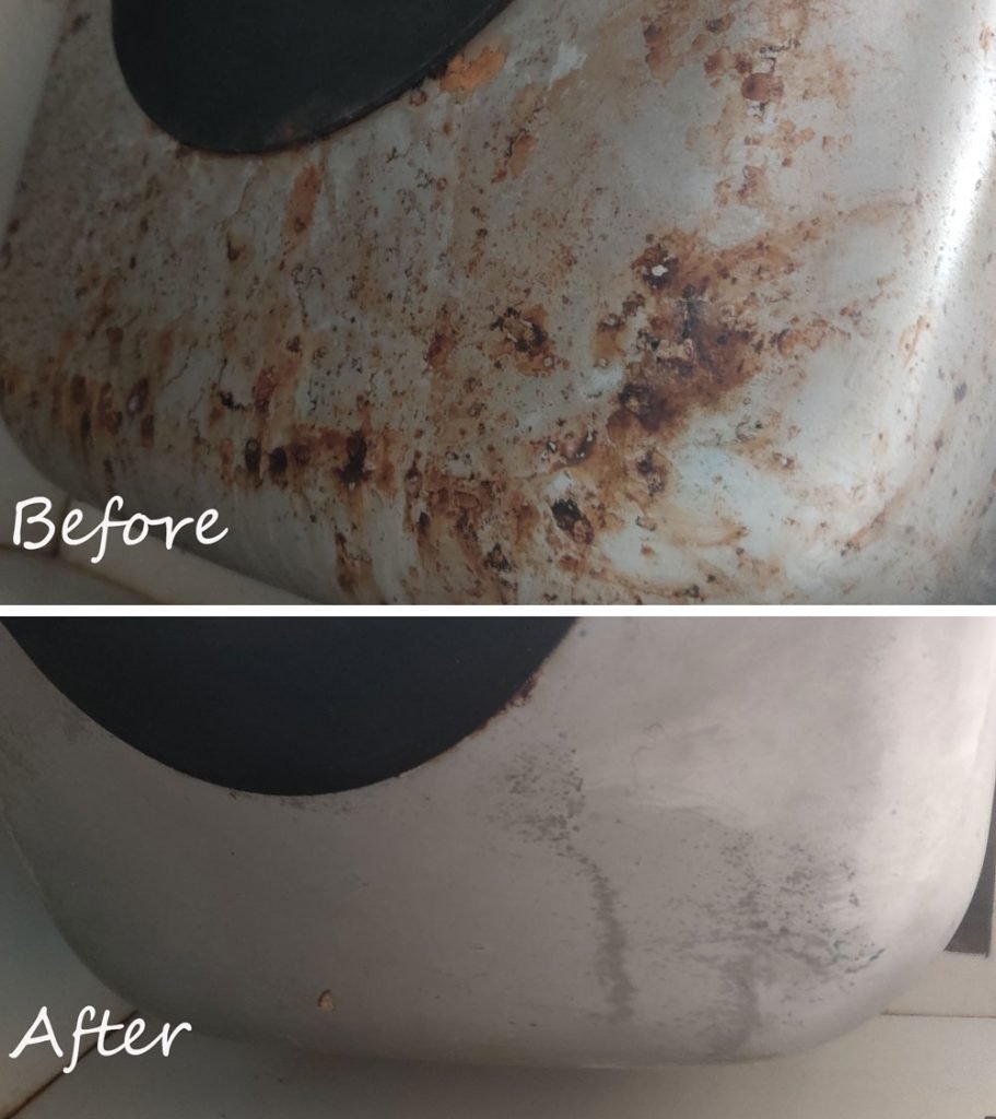 how to remove rust from stainless steel sink