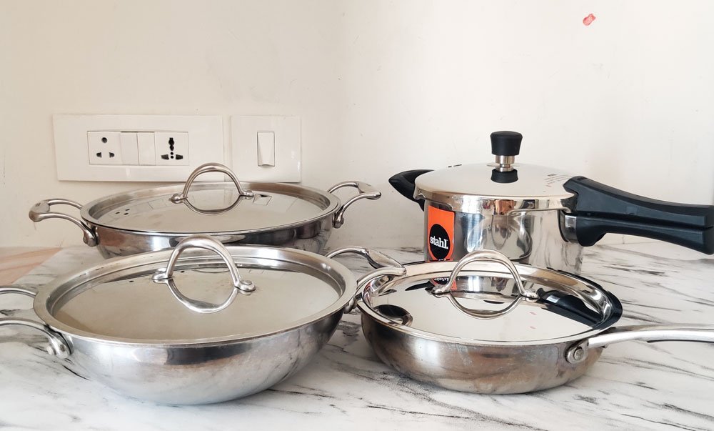 stahl cookware review- kadai, frying pan and frying pans we have been using for 3 years and new Xpress pressure cooker
