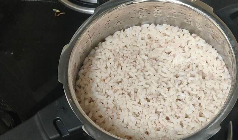 rice cooked in Butterfly pressure cooker
